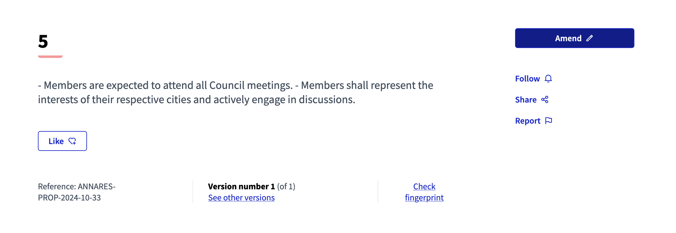 proposal to amend