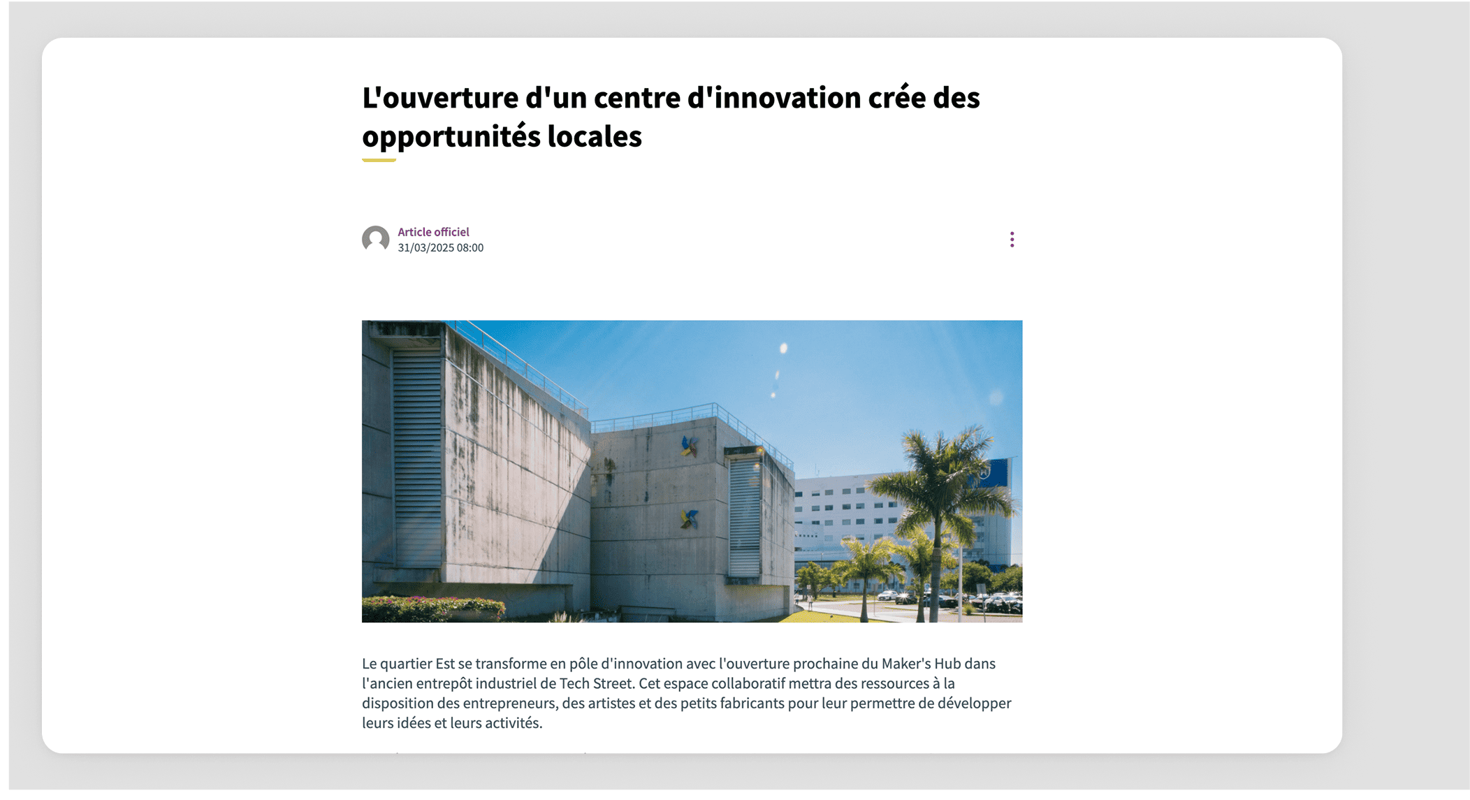 Example of a blog post