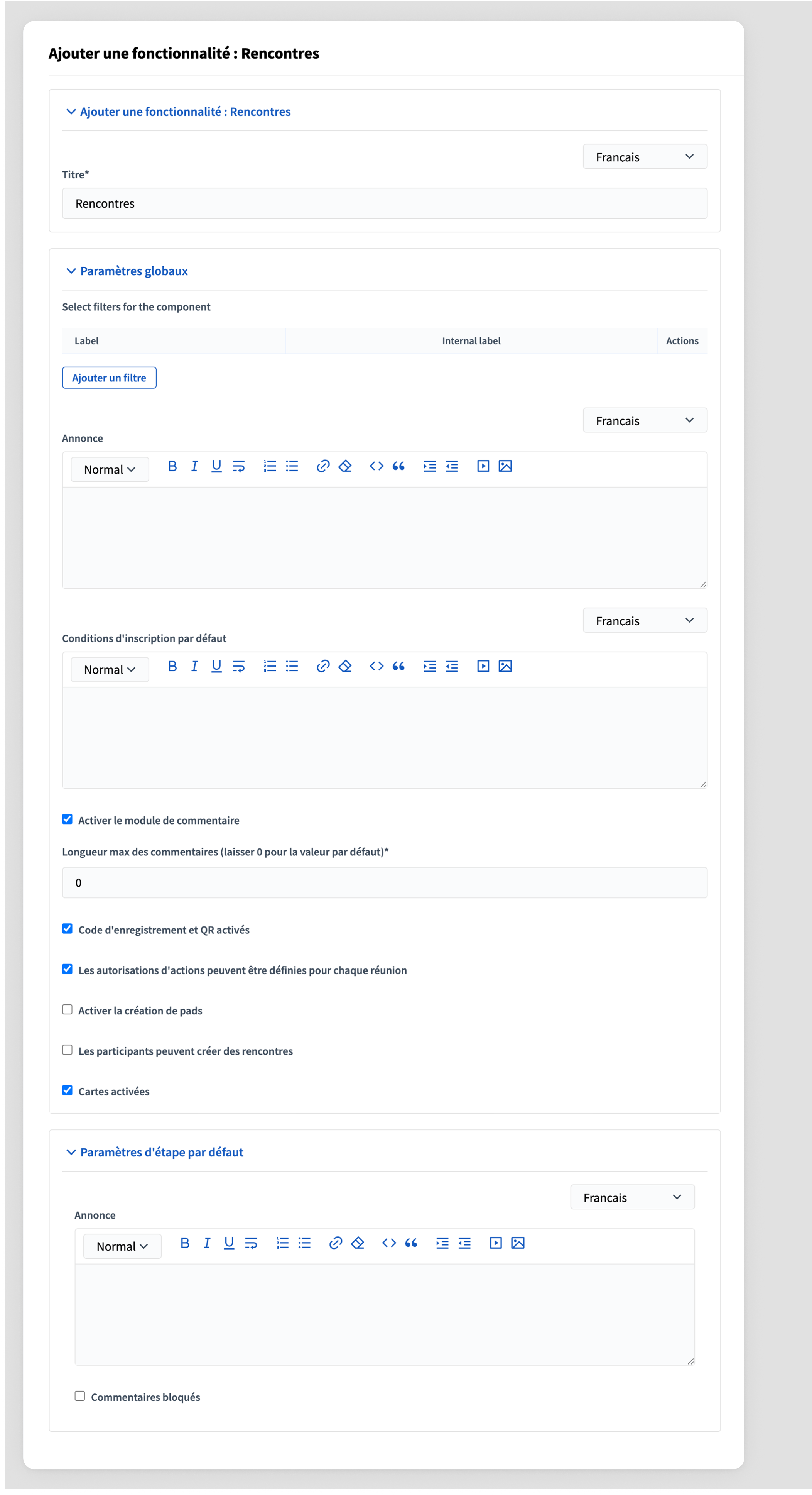 Add a meetings component