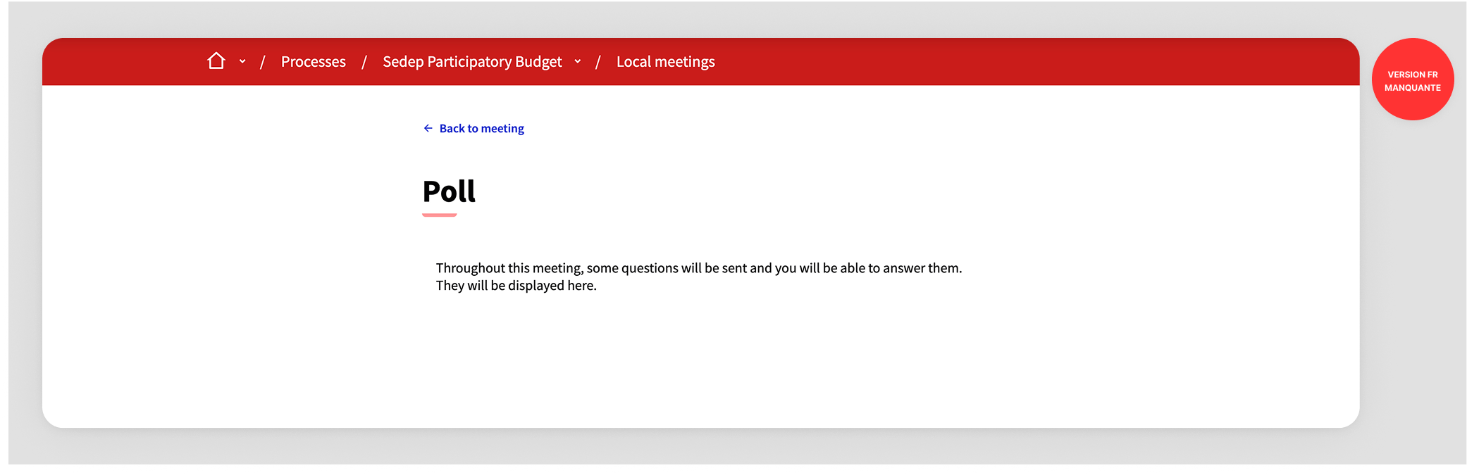 Reply poll page before meeting