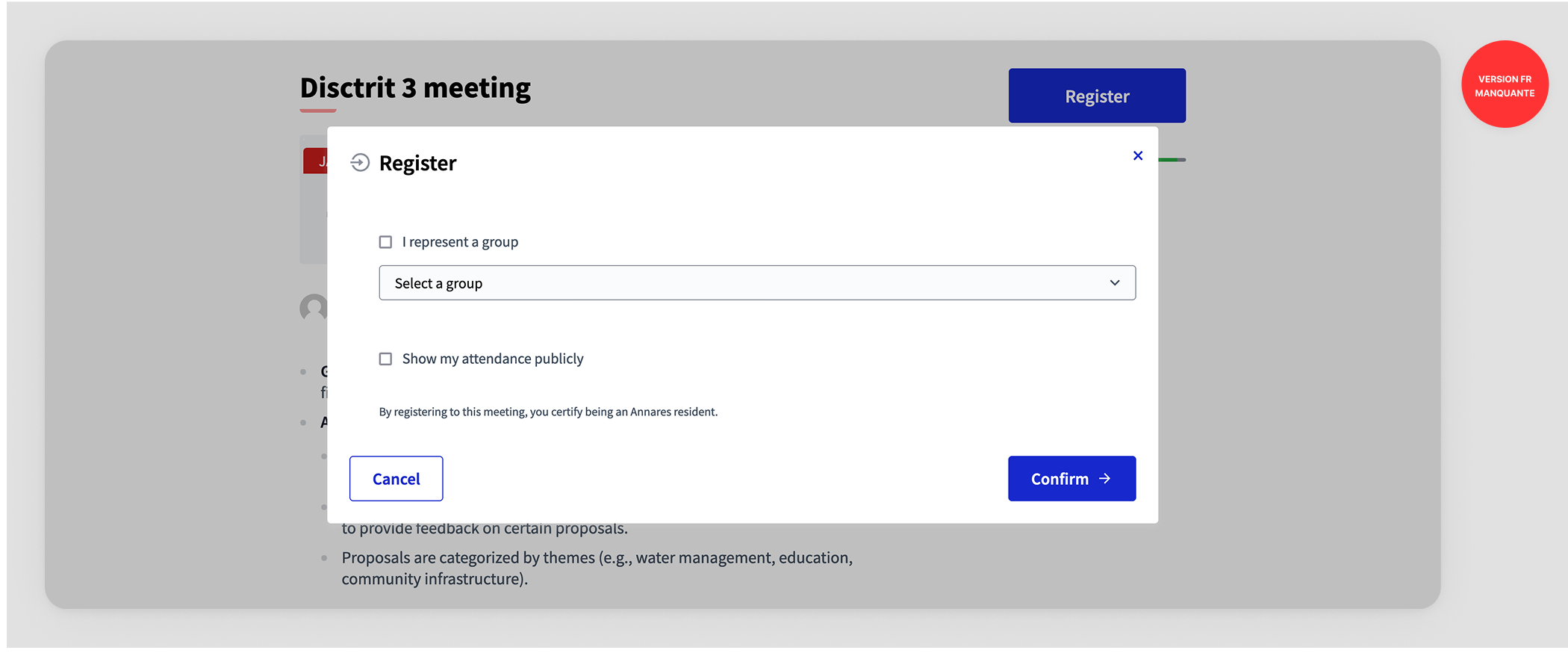 Join a meeting confirm modal