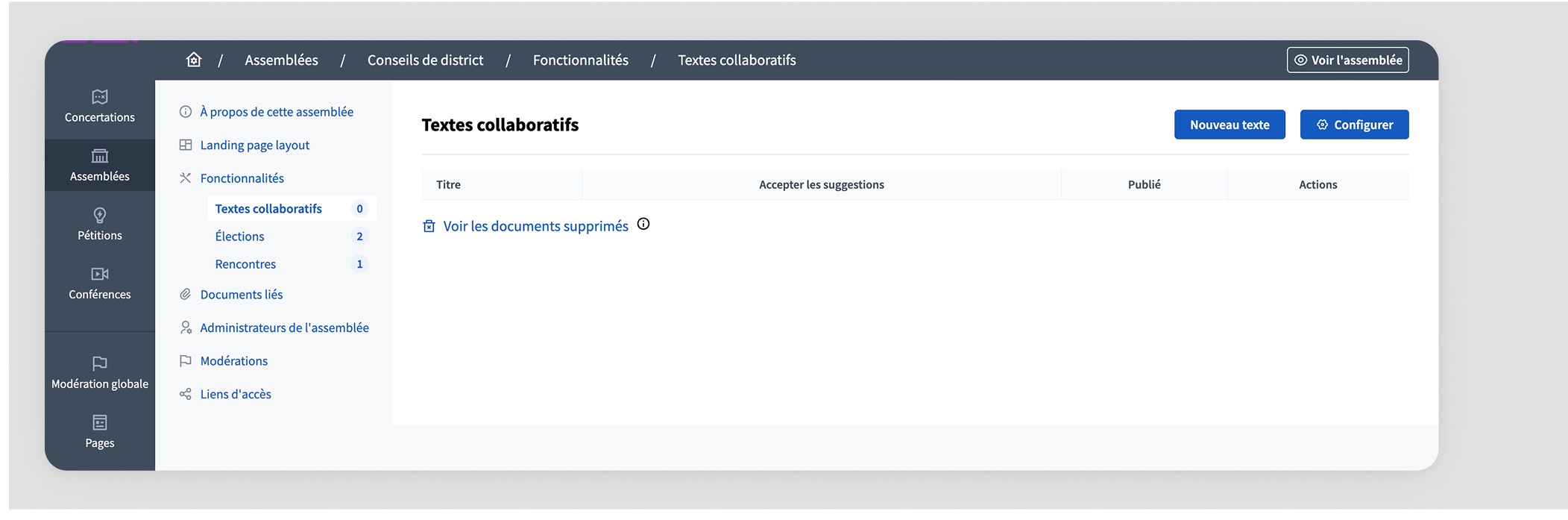 Manage proposals