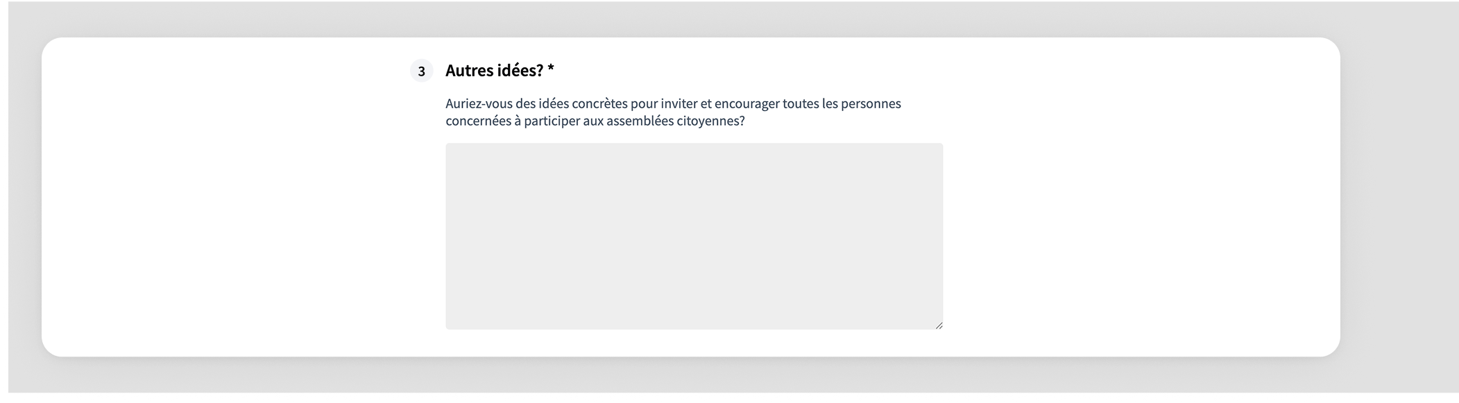 question form frontend
