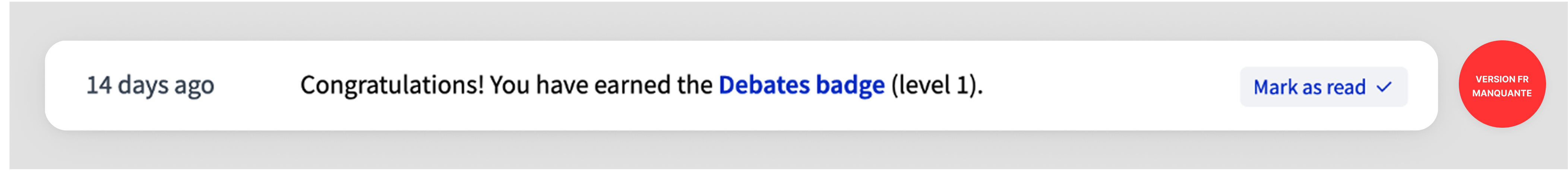 Example of badges notification