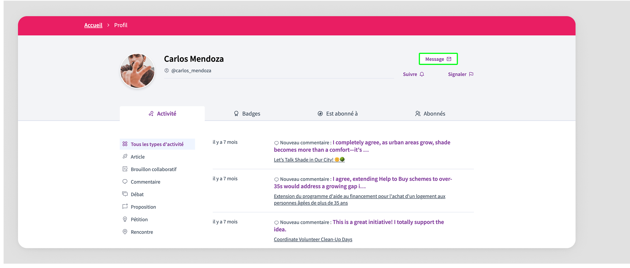 Profil des participant·e·x·s