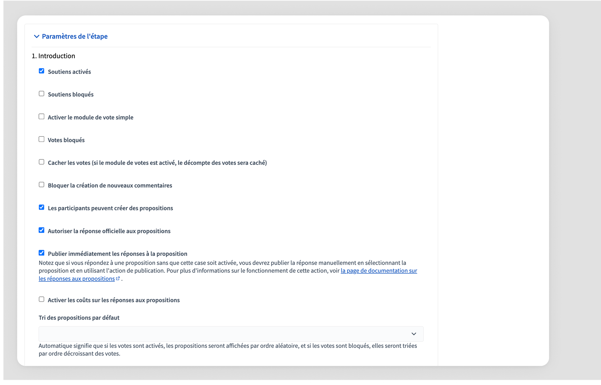 Endorsement phase (step) settings