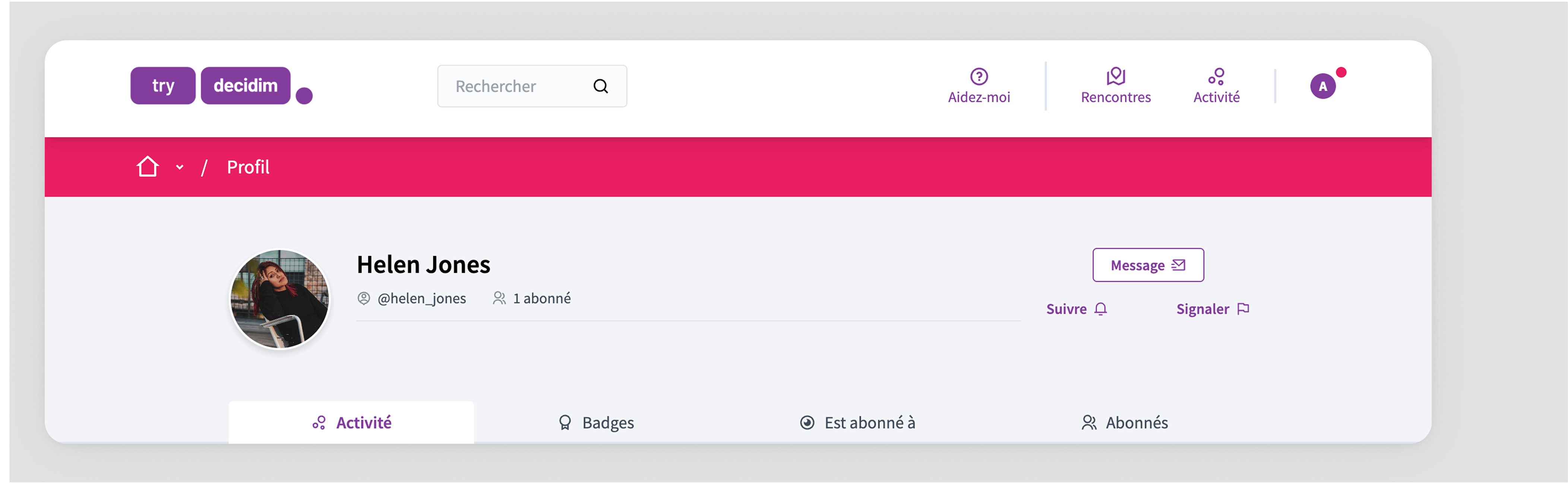 Report flag in participant profile
