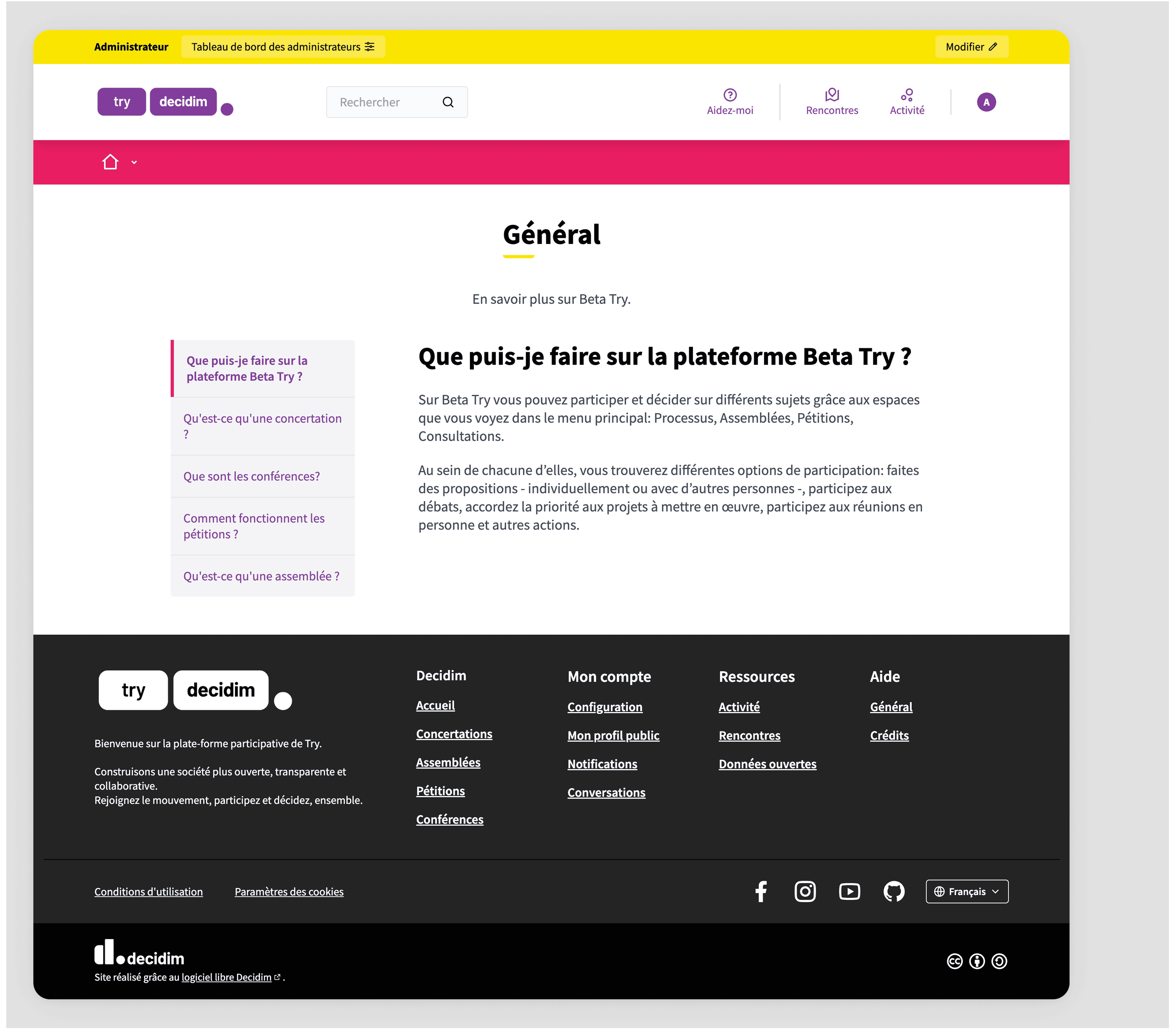 Frontend: show a page with topic