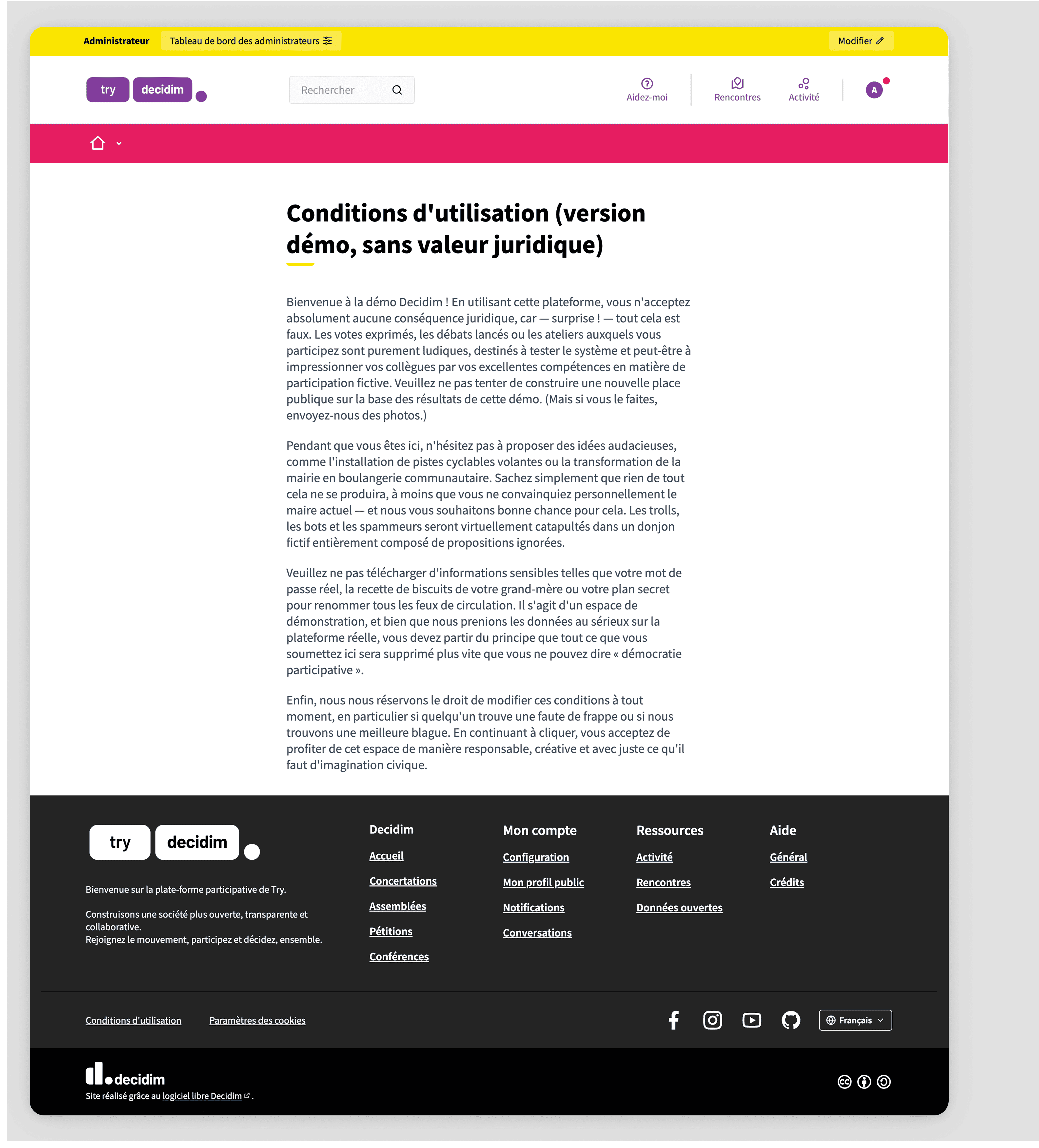 Frontend: ToS change