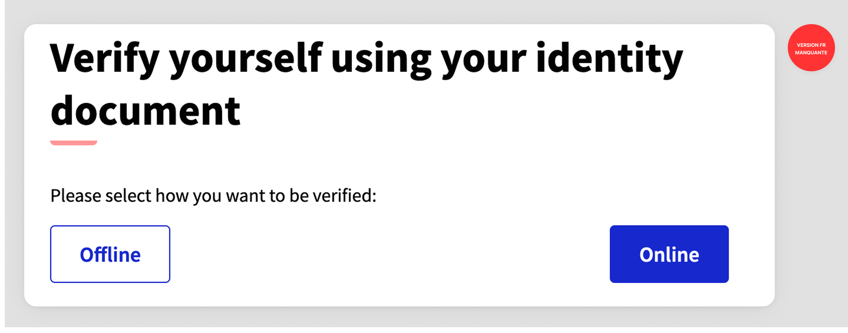 Choose ID document verification kind