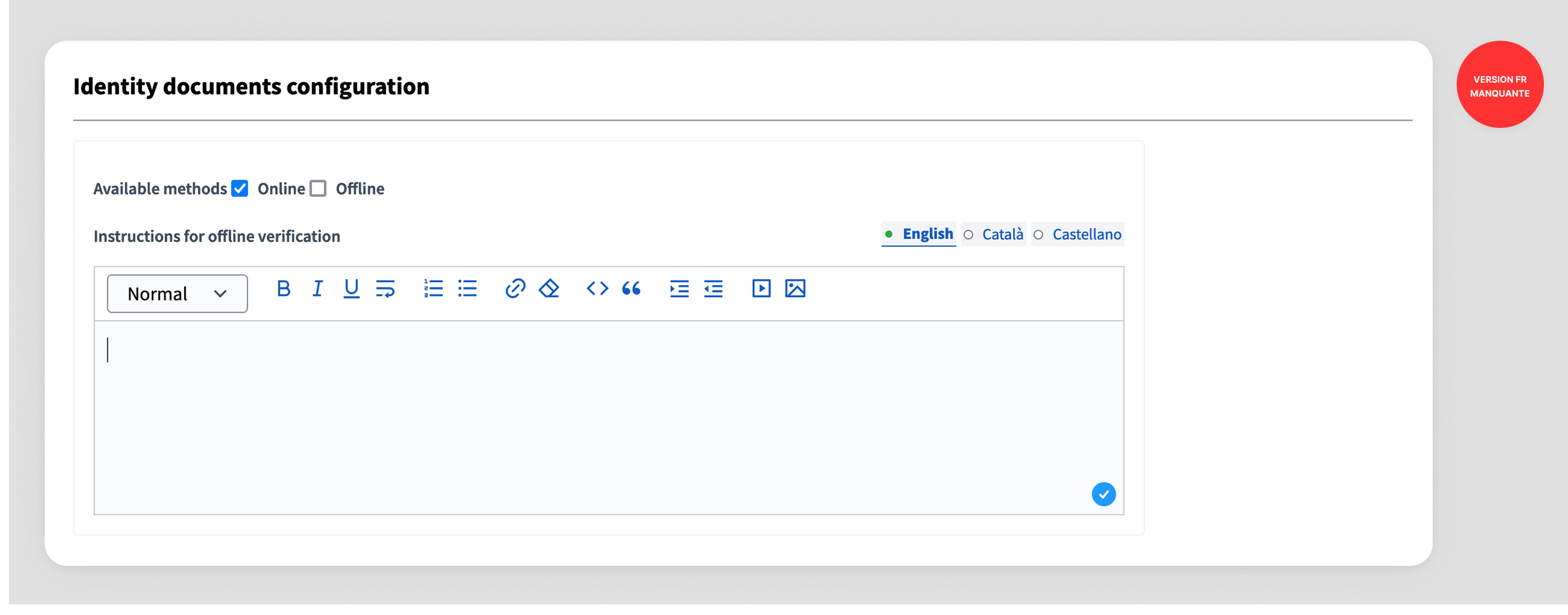 ID document authorization configuration
