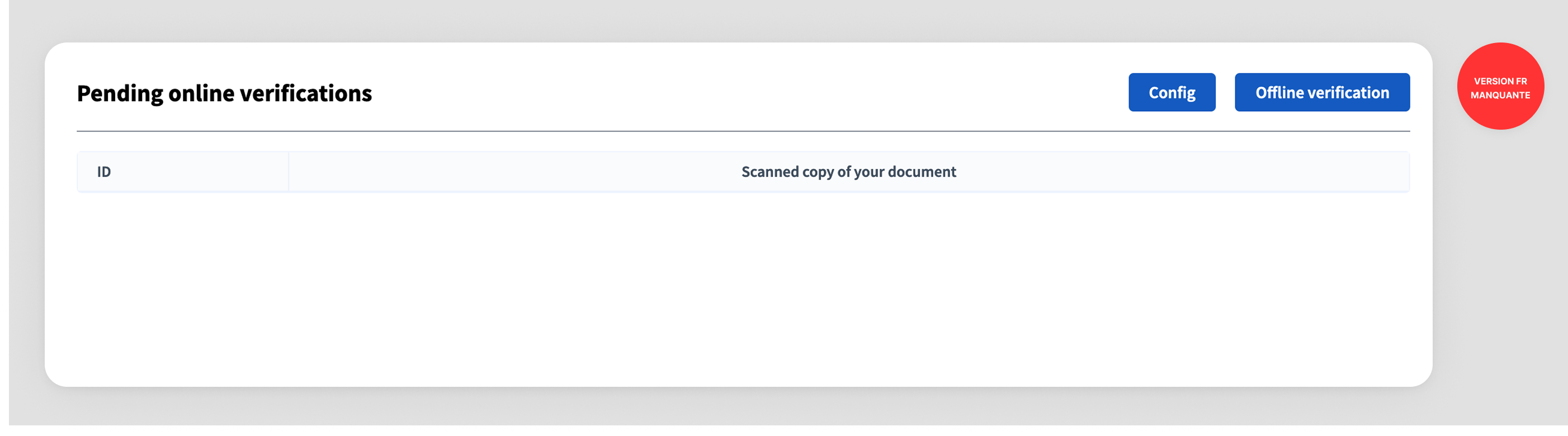 ID document authorization offline button in administration