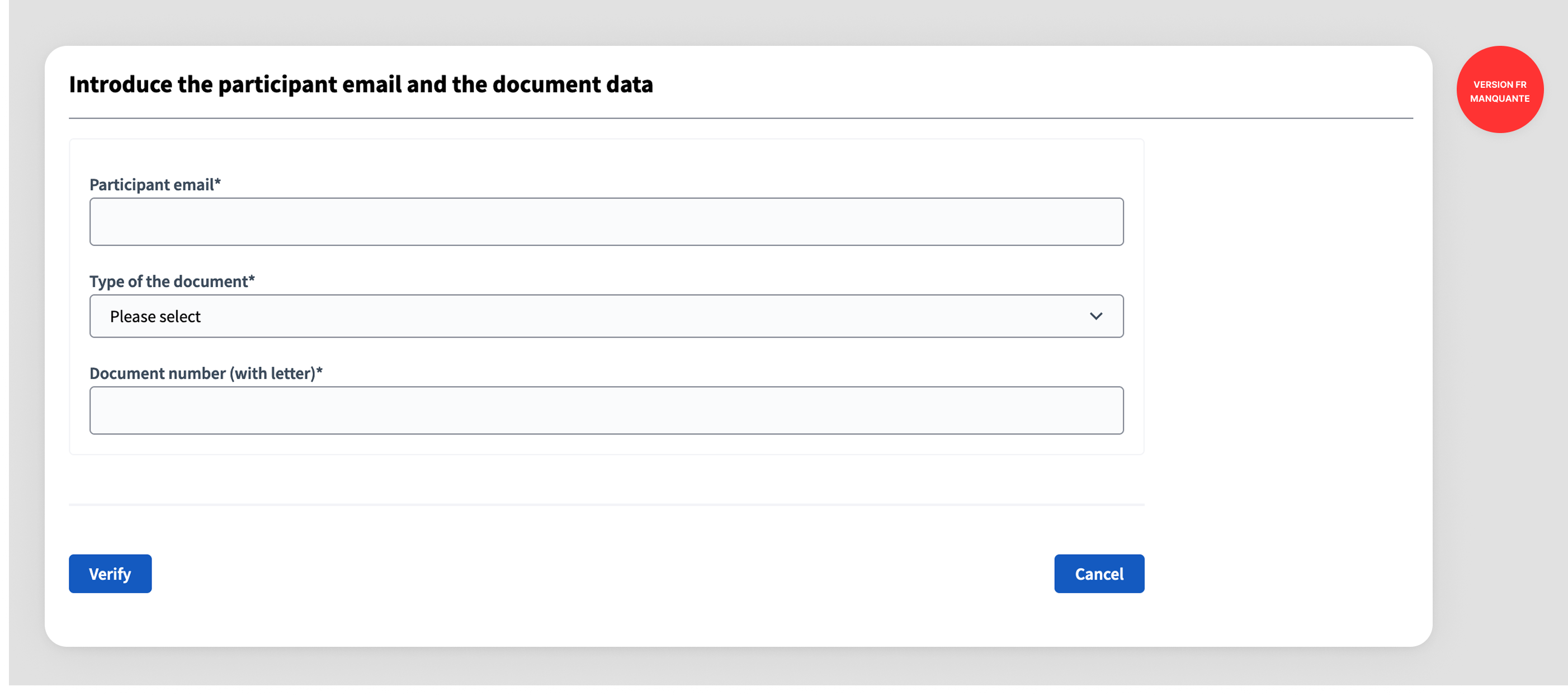 ID document authorization offline confirmation form in administration