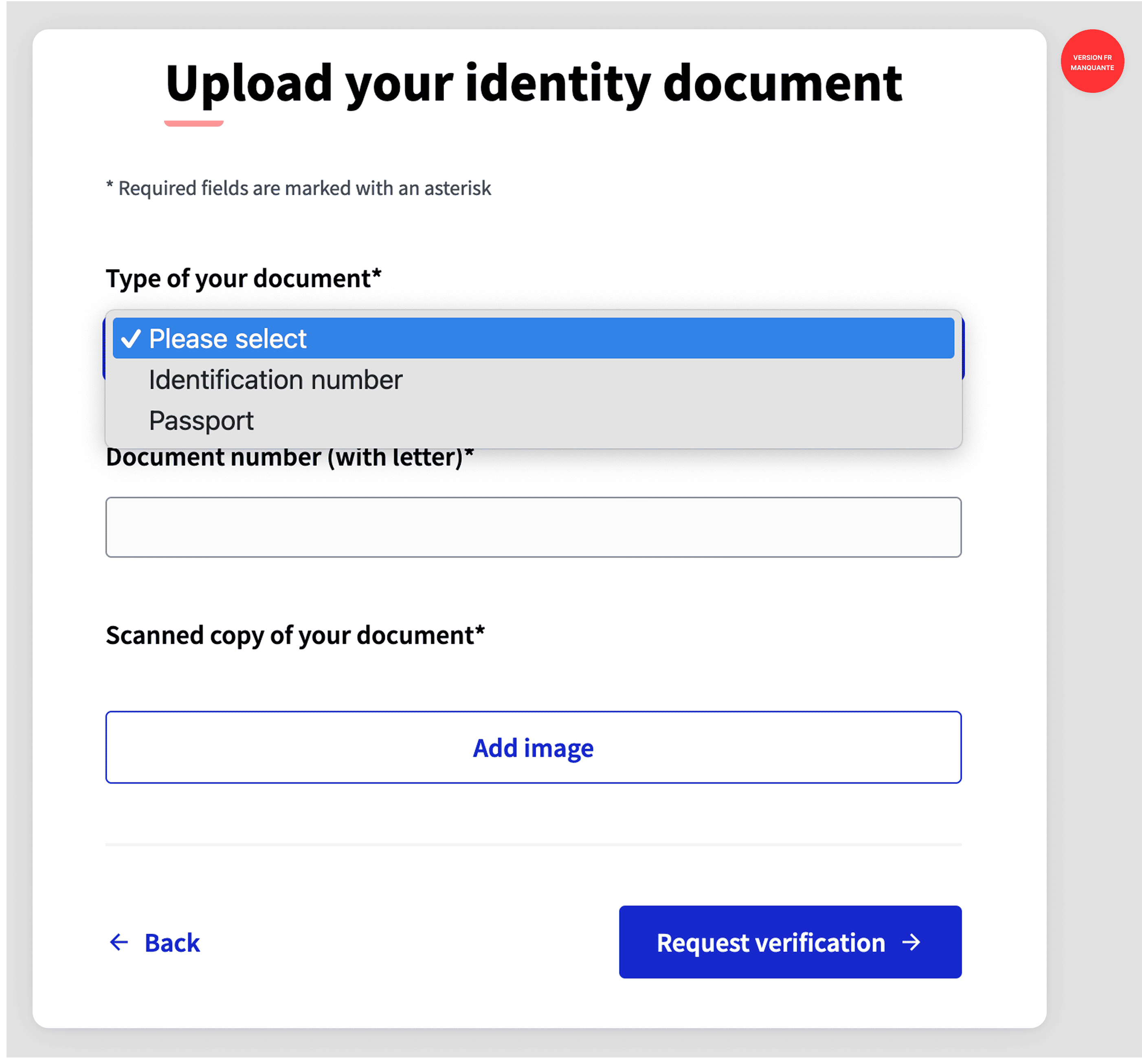 ID document authorization online form