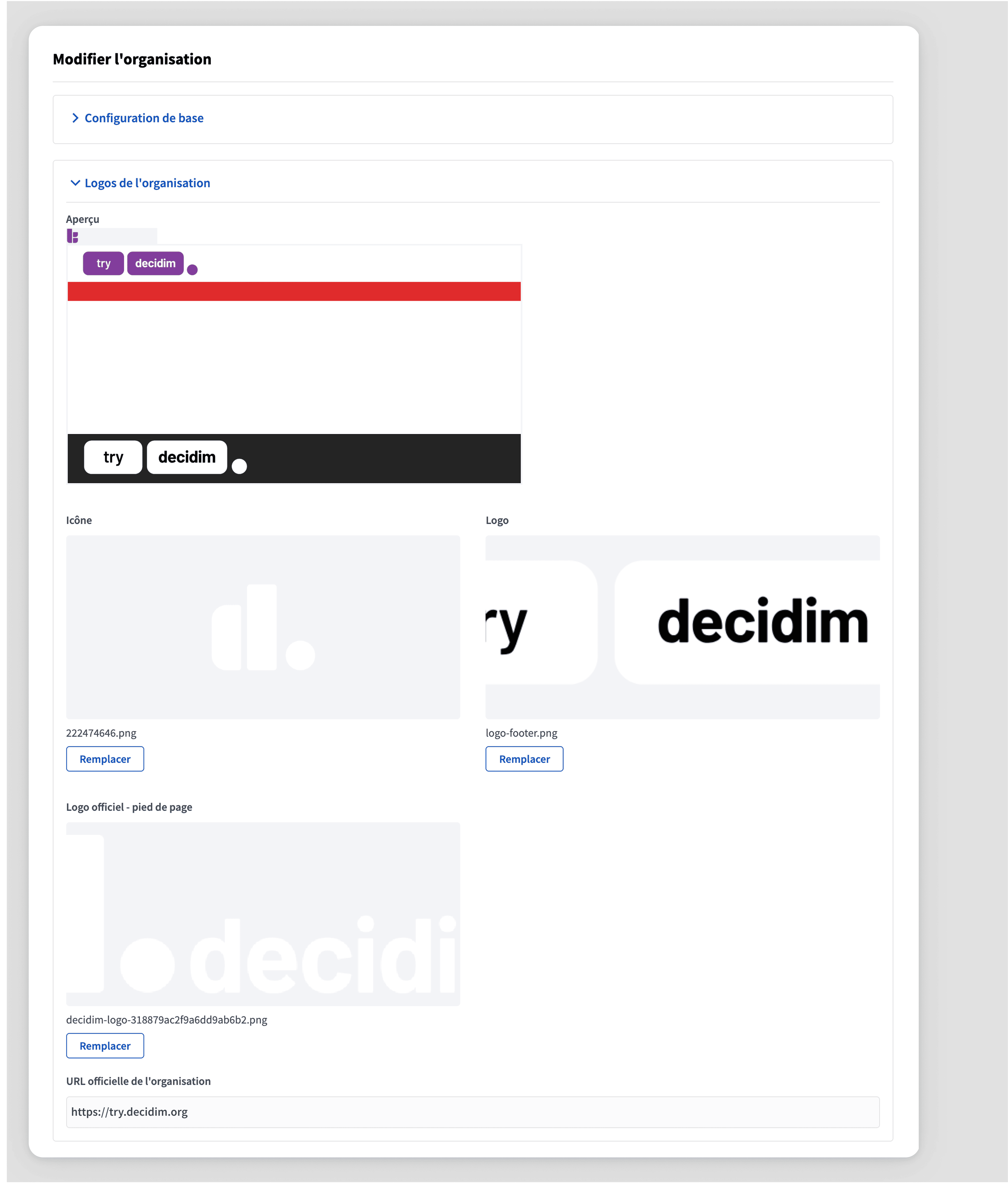 Decidim Admin layout appearance toggle
