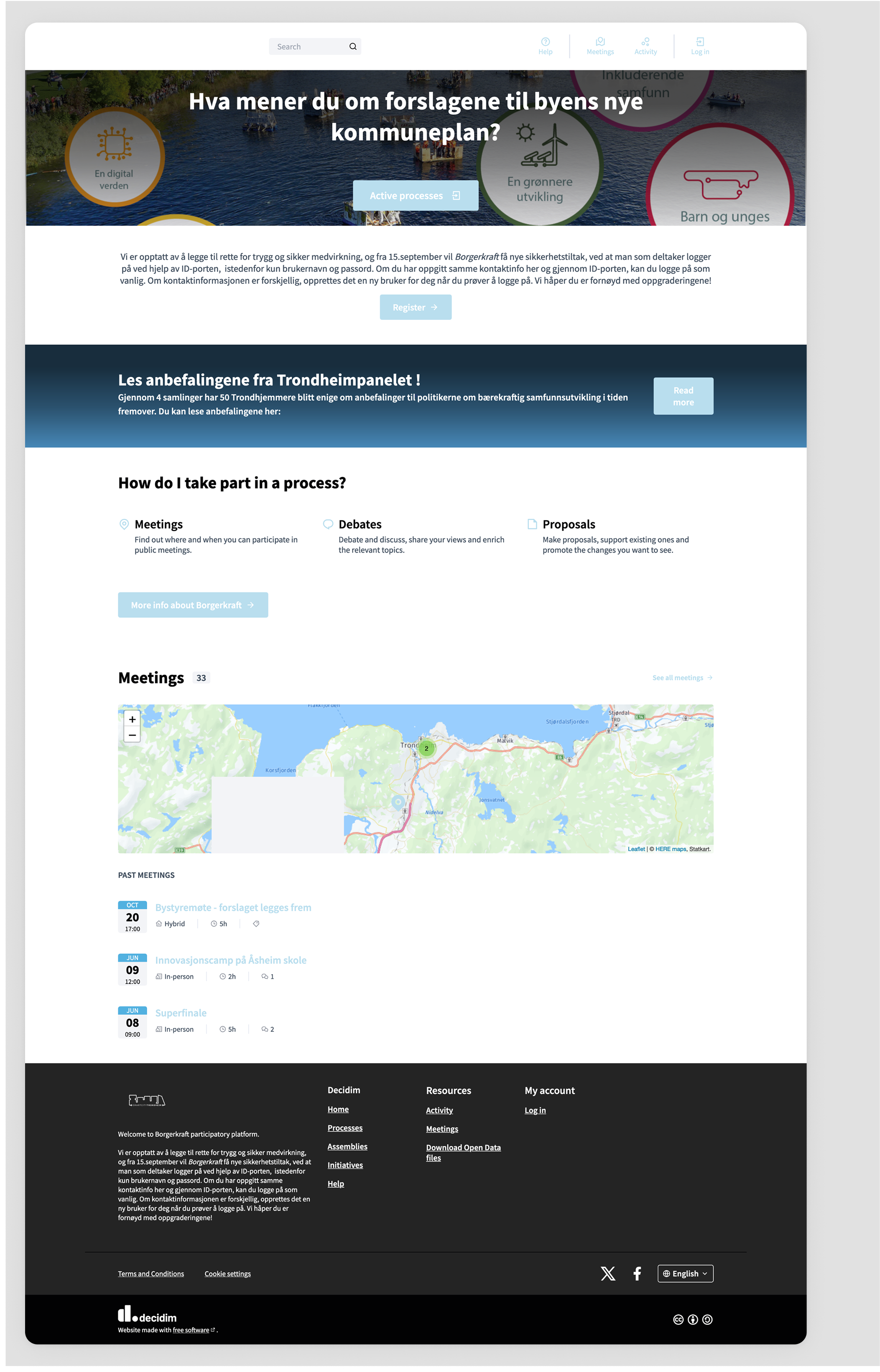 Homepage screenshot of borgerkraft.no
