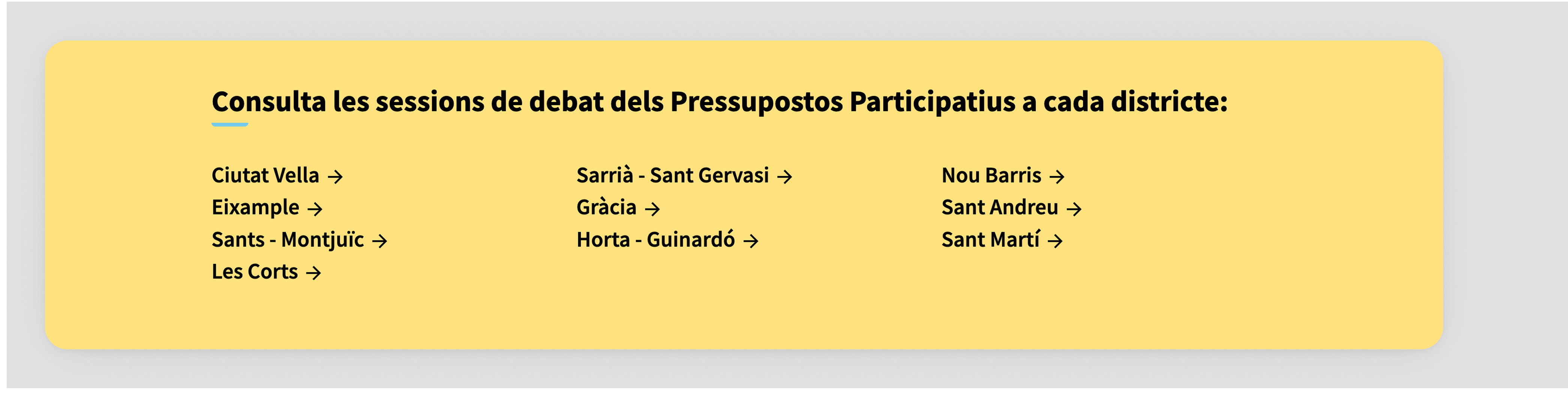 HTML block in Homepage content block Barcelona example