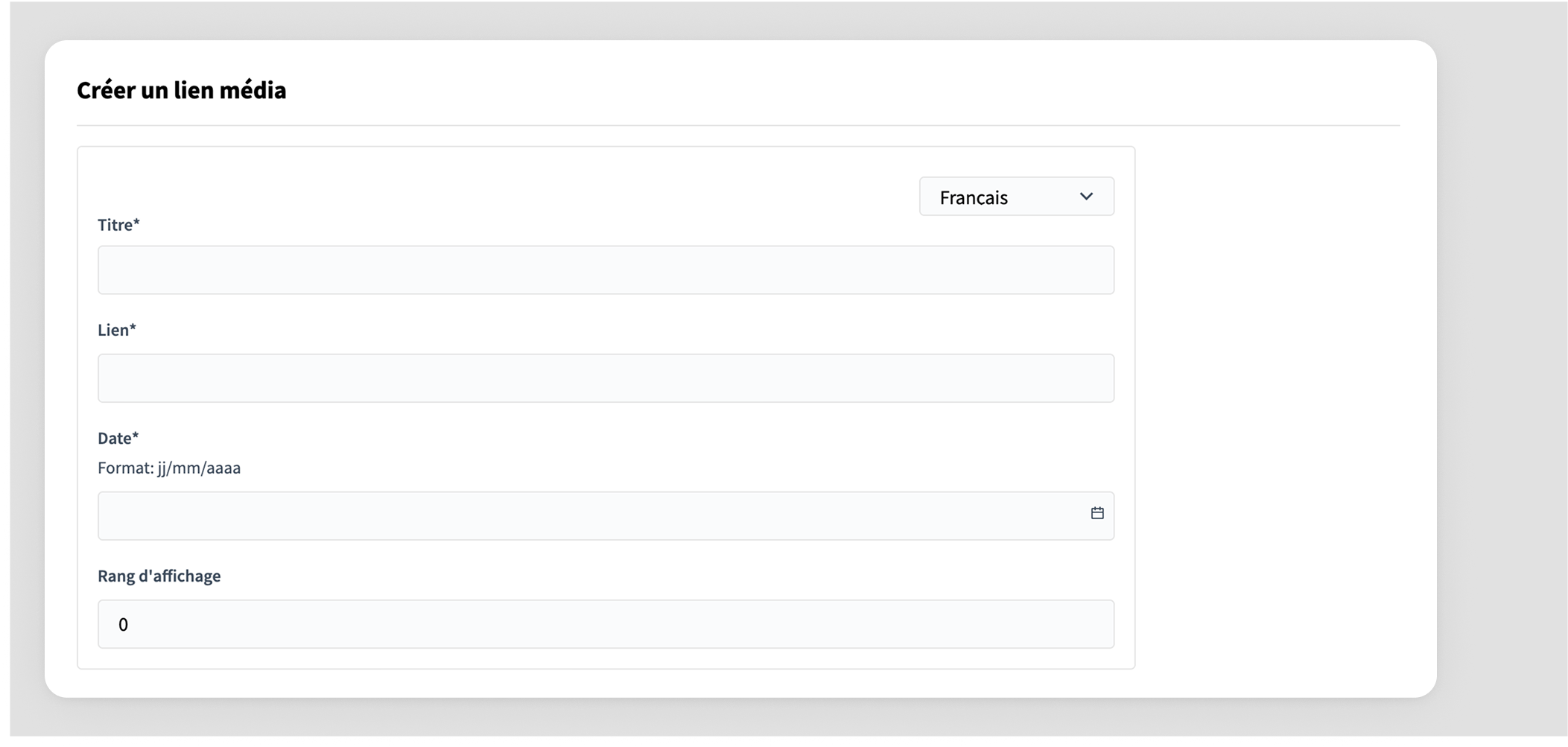 Create a new conferences media link