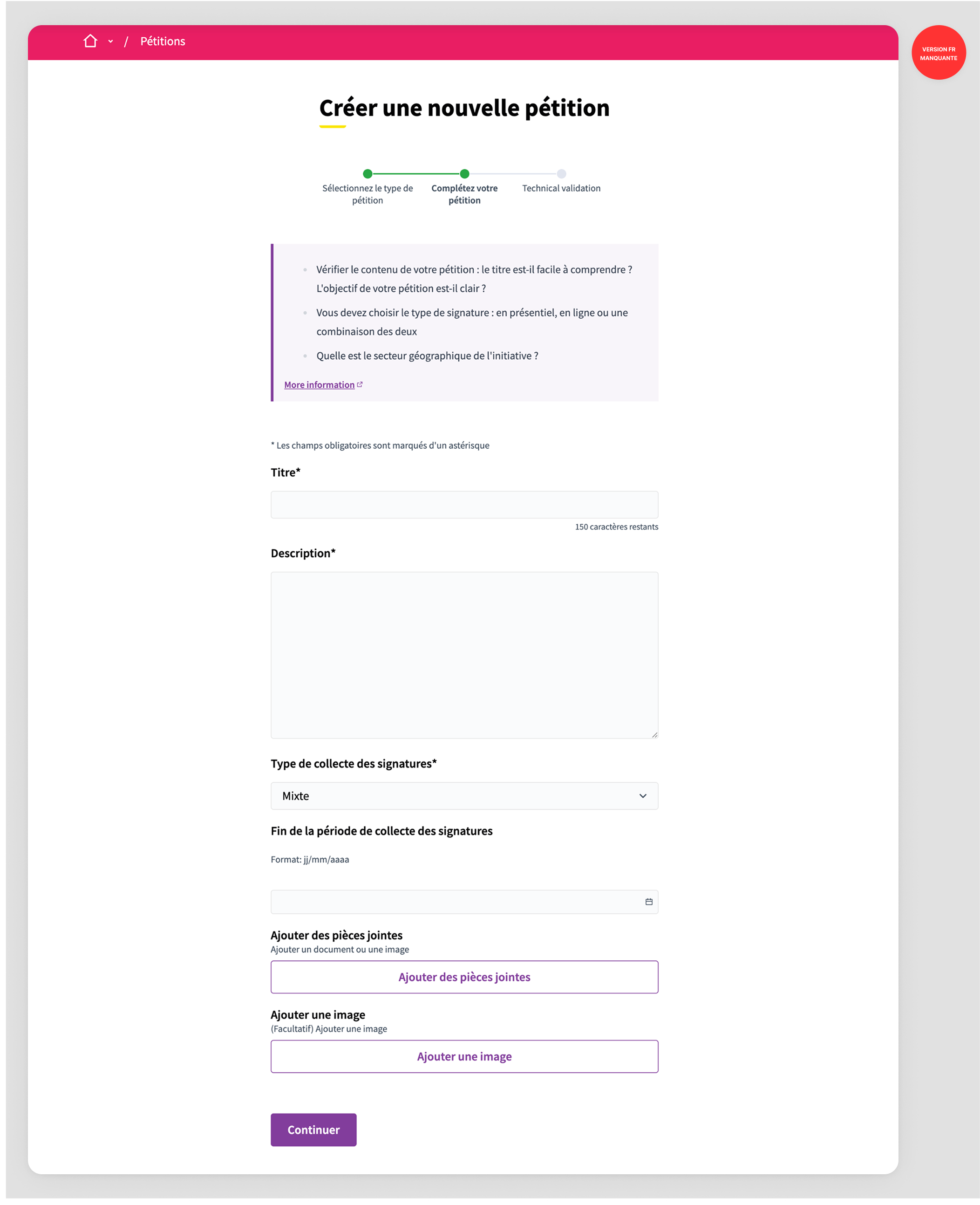 Initiative creation: initiative content creation