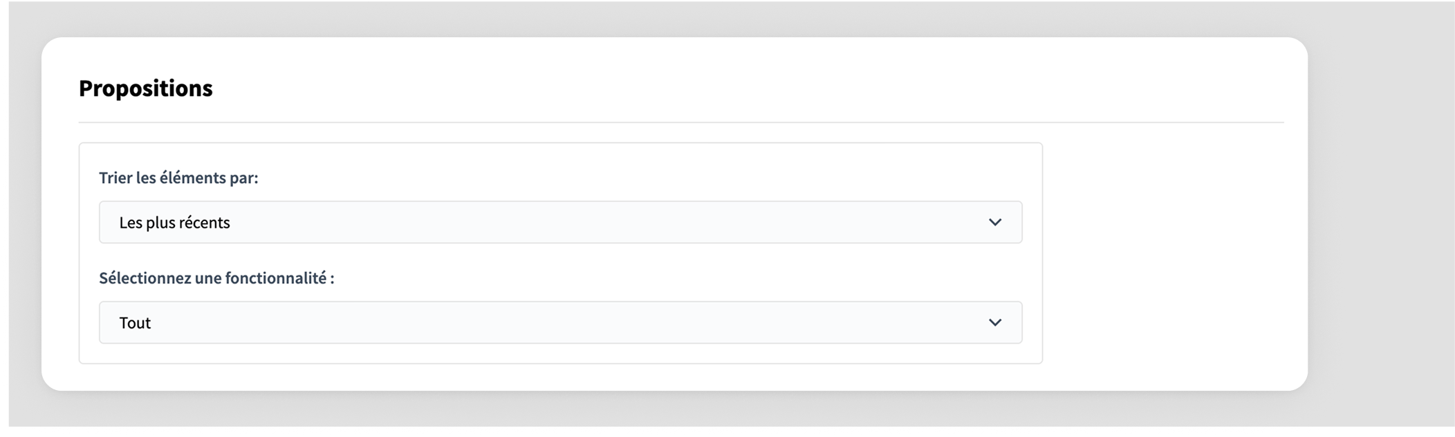 Landing page proposals content block