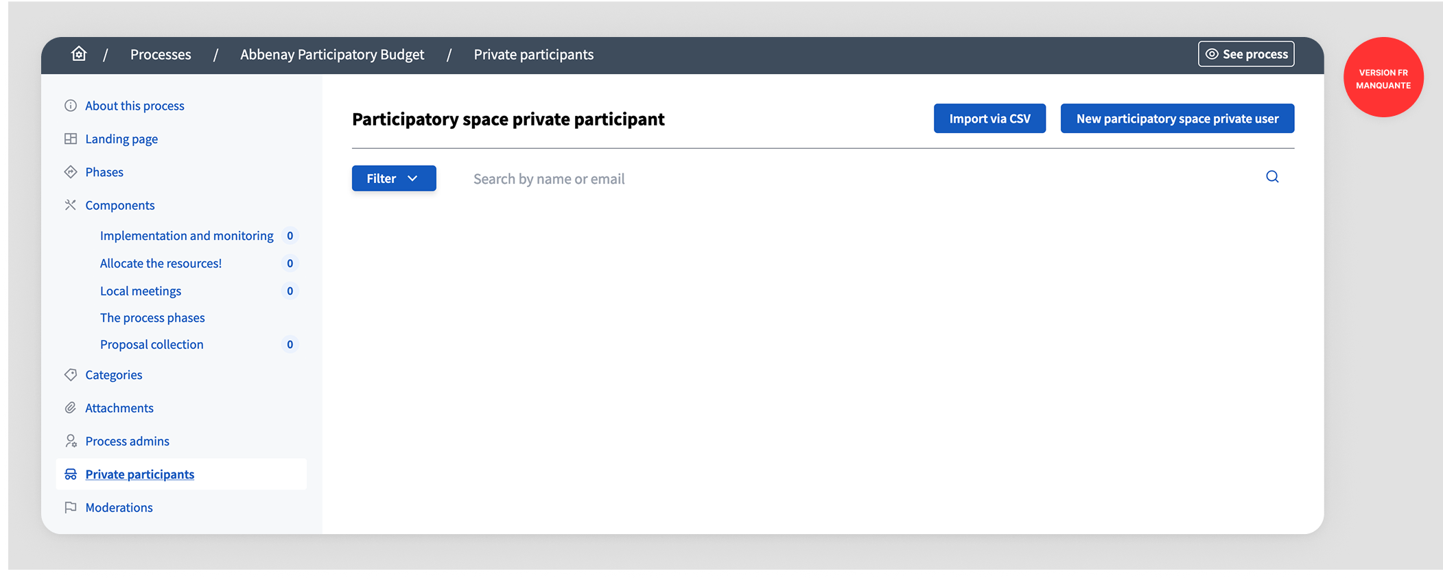 Private participants list