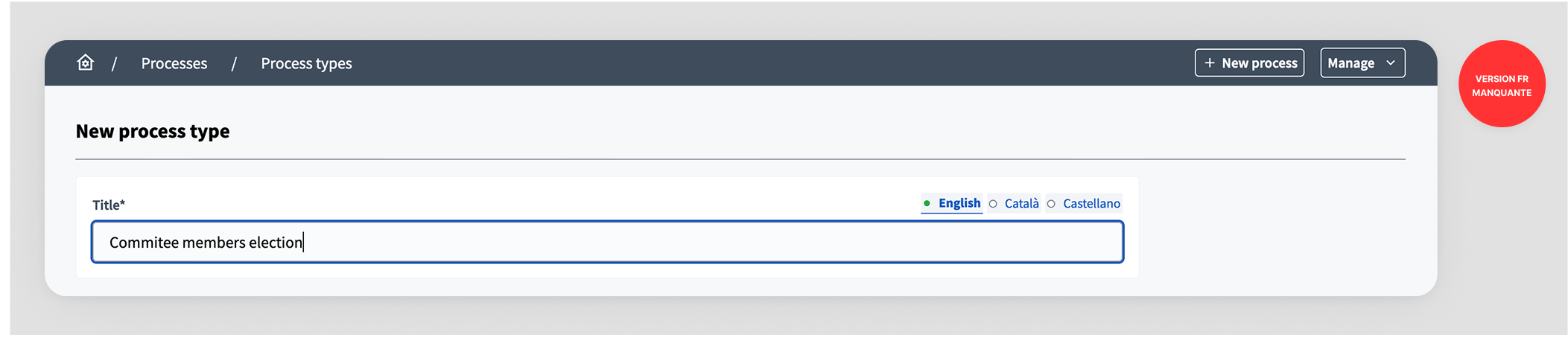 Formulaire de création de type de concertation