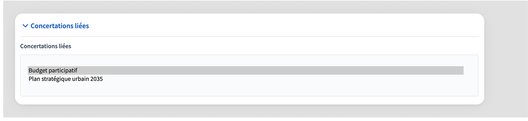 New participatory process form Related processes section